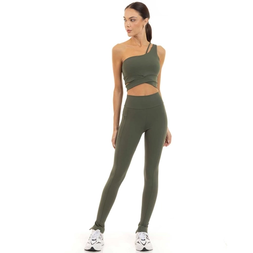 Legging Recortes Bolso Zíper Manly