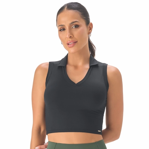 Blusa Cropped Polo Manly
