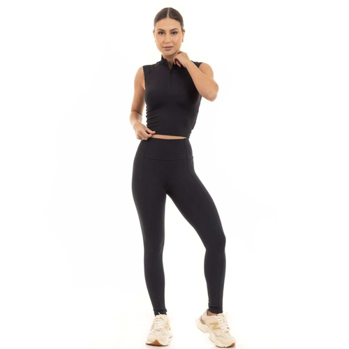 Blusa Cropped Zíper Manly