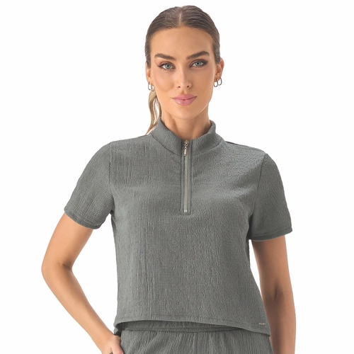 Blusa Zíper Cropped Manly