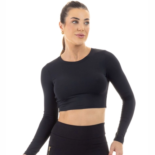 Blusa Cropped Mangas Longas Manly