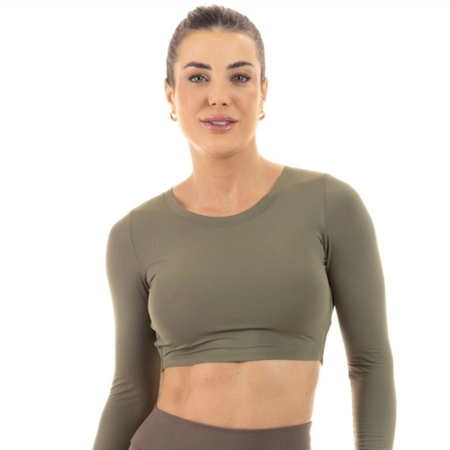 Blusa Cropped Mangas Longas Manly